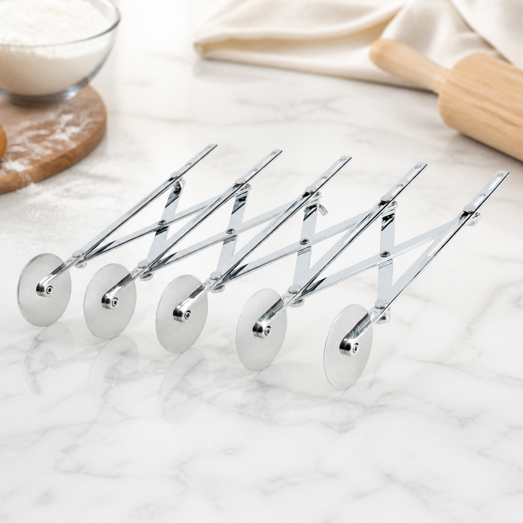 Commercial Expandable Dough Cutter 5 Wheels Stainless Steel