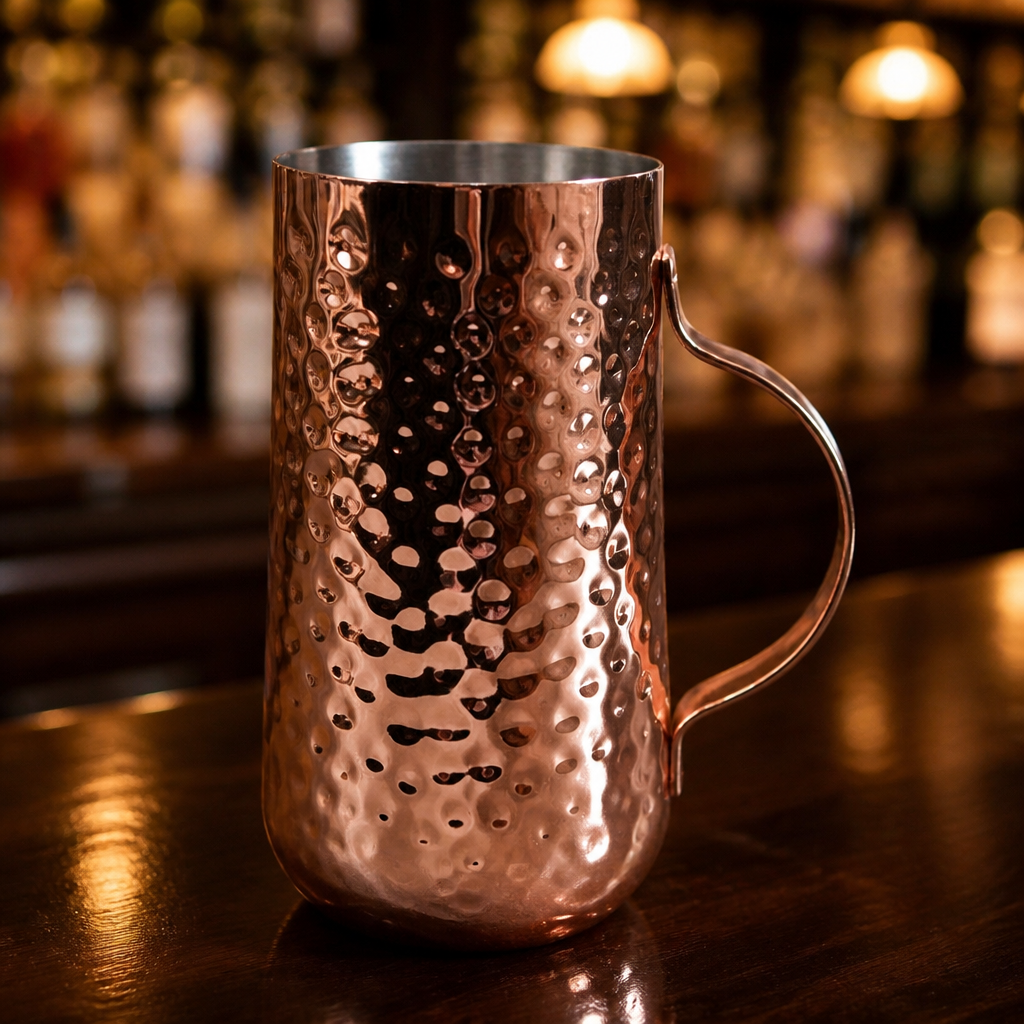 450ml Copper-Plated Hammered Metal Mug for cocktails
