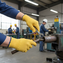 Premium Yellow Latex Criss Cross Grip Gloves for General Handling and Maintenance