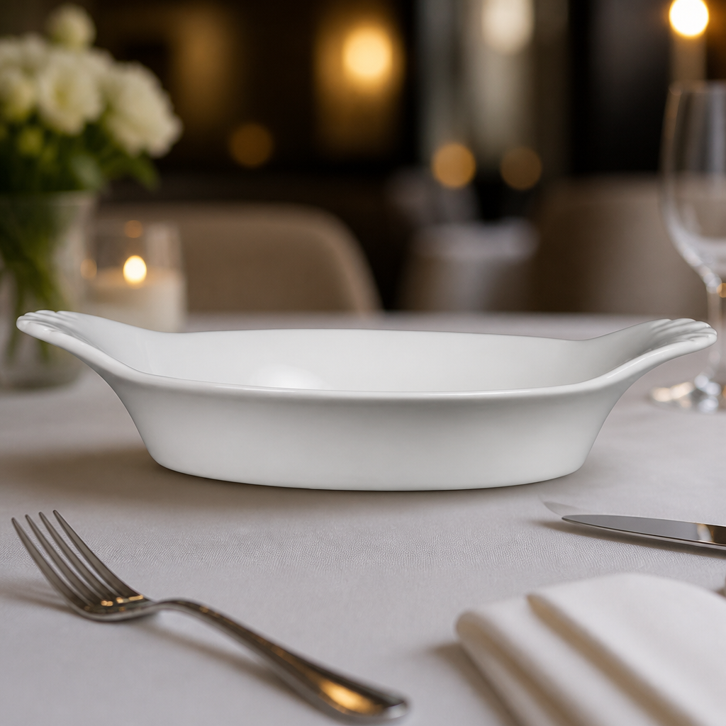 Pack of 6 Commercial Round Eared Serving Dishes 220mm