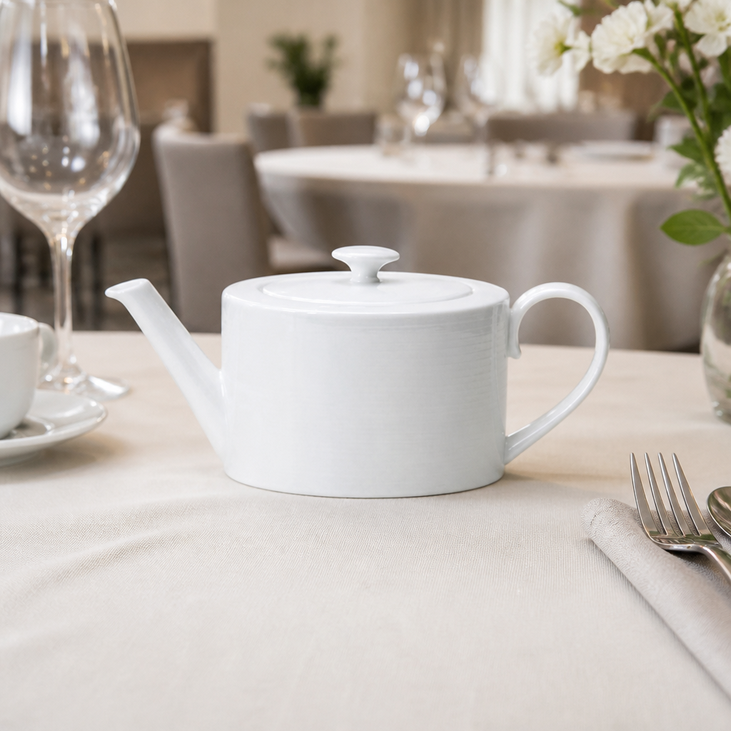 Commercial 550ml Oval Teapot Set for Catering - 6 Pack