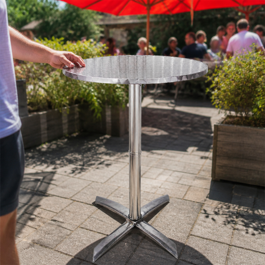 Commercial Stainless Steel Flip Top Poseur Table 600mm