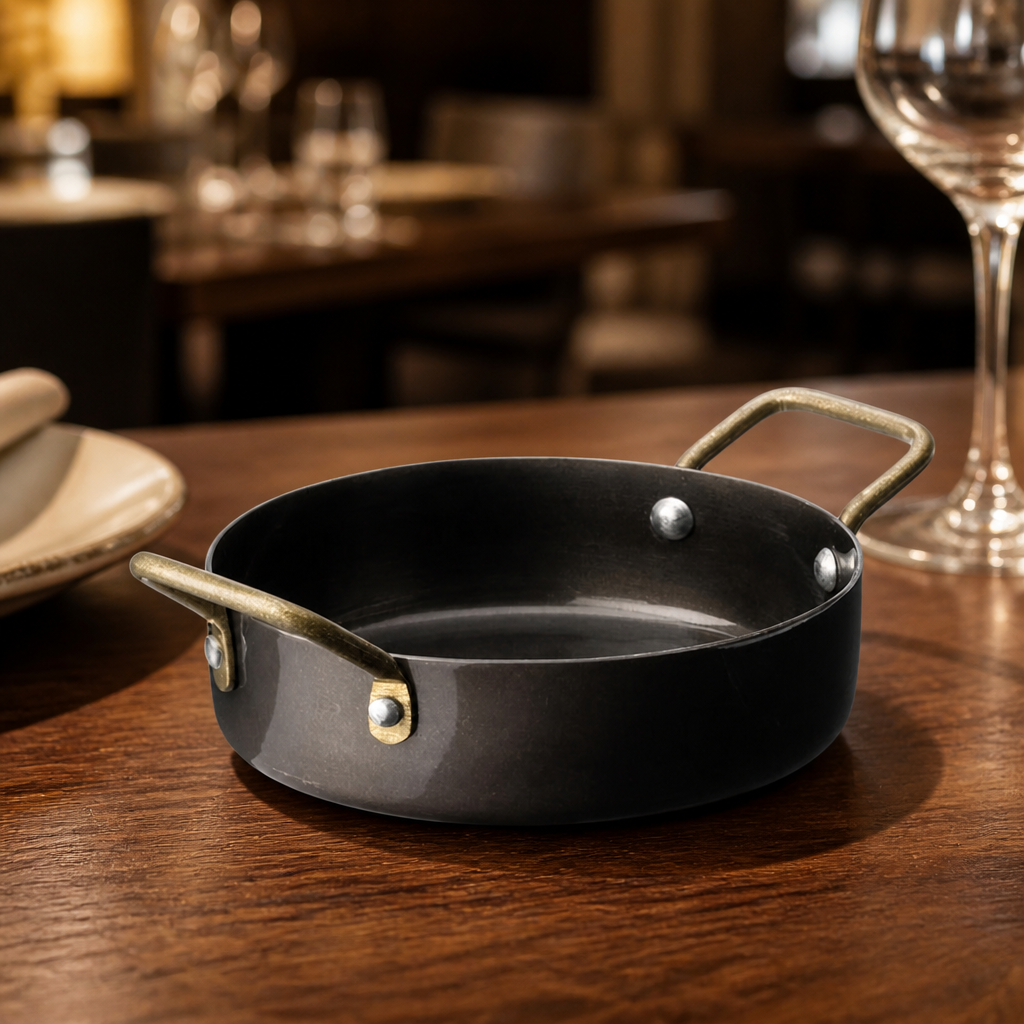 Mini Casserole Dishes 122mm Black Steel 6 Pack
