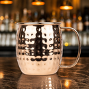 Commercial Hammered Stainless Steel Copper Coated Mug 440ml