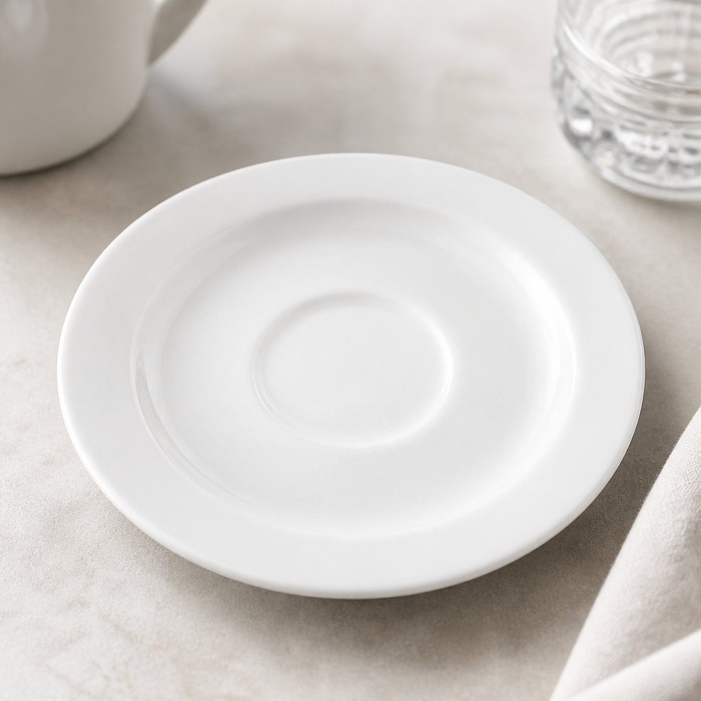 Commercial 150mm Porcelain Saucers for Beverage Service 12 Pack