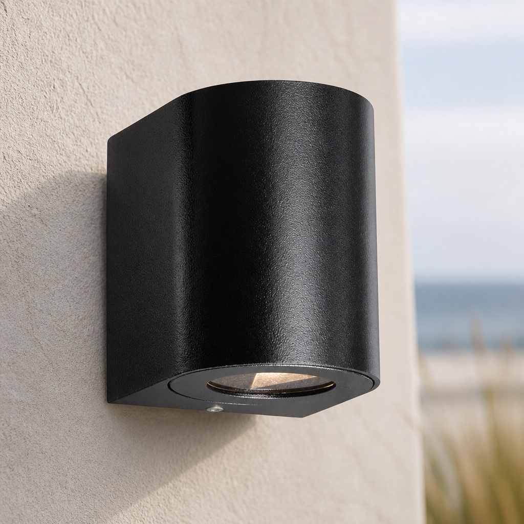 Commercial Outdoor Wall Light Seaside Black 104mm Height
