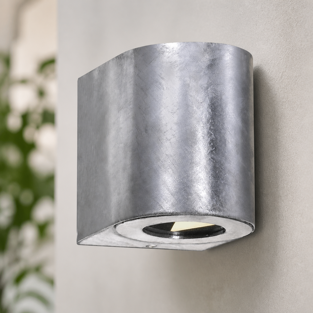 Outdoor Wall Light Dual Illumination Efficient Silver Finish