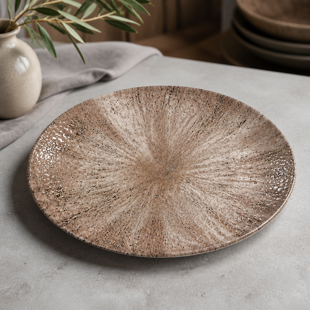 Commercial Stone Coupe Plates 317mm Zircon Brown 12 Pack