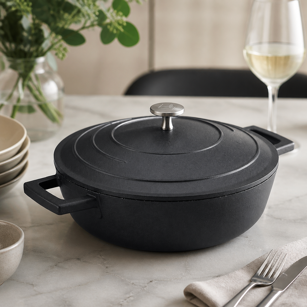 Commercial Cast Aluminium Shallow Casserole Dish 2.5Ltr