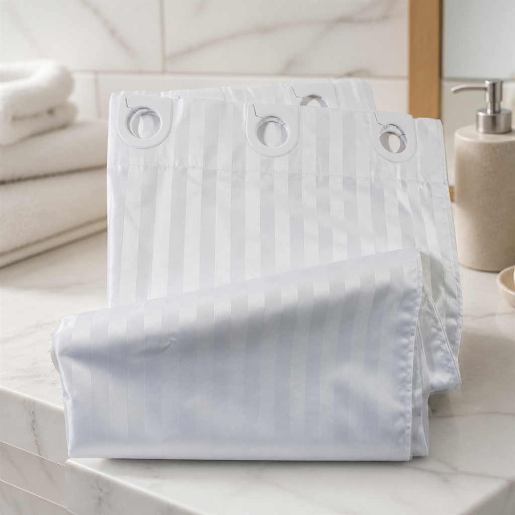 Commercial Hookless Shower Curtain 1800x1800mm Polyester