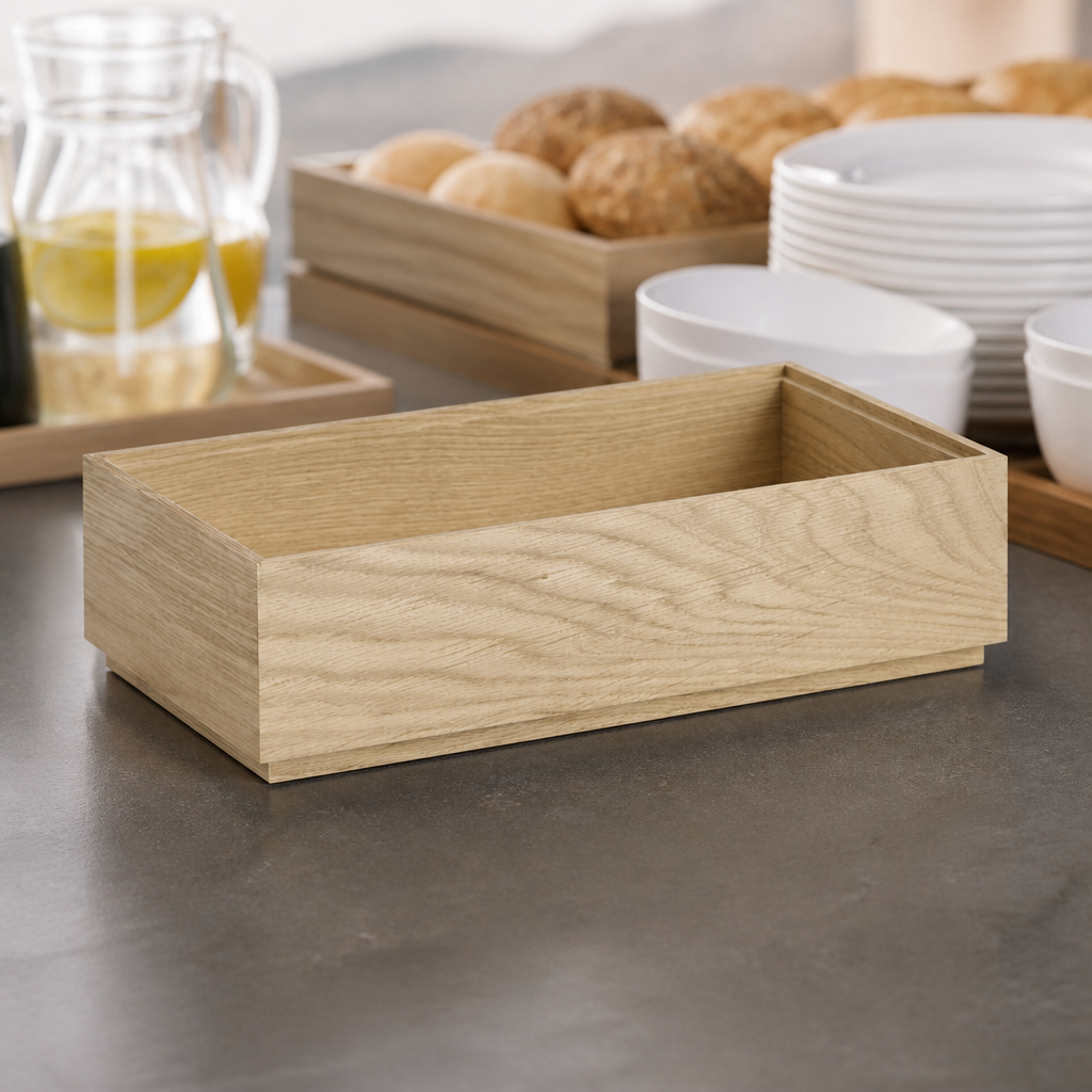 Commercial Wooden Box GN 1/3 325x176x85mm Stackable Storage