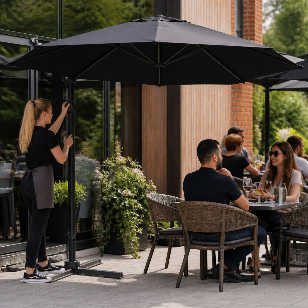 Commercial Heavy Duty 3.5m Cantilever Parasol with Crank Handle