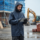 Premium Breathable Waterproof Jacket with Fixed Hood and Storm Flap for Ultimate Weather Protection