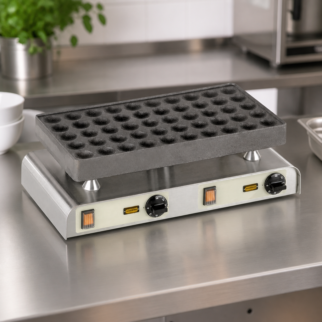 Commercial Poffertjes Maker 50 Mini Pancakes 2.2kW