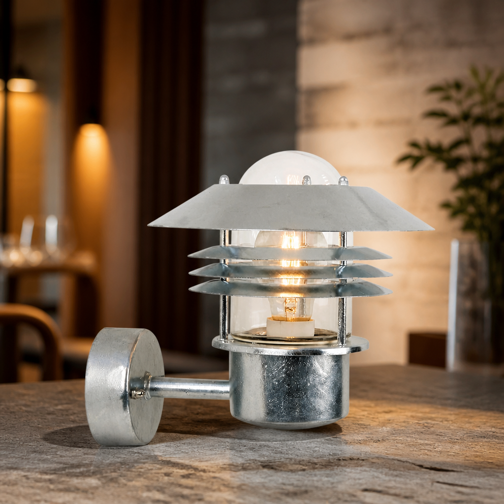 Galvanised Outdoor Wall Light 230mm for coastal conditions