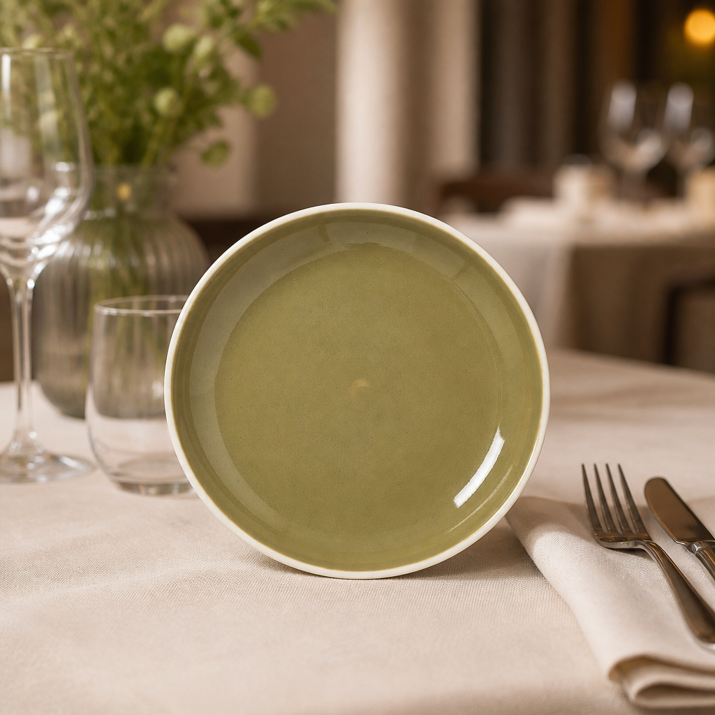 Commercial Coupe Plates 165mm Olive Color 12 Pack