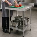 600mm Commercial Stainless Steel Prep Table with Undershelf