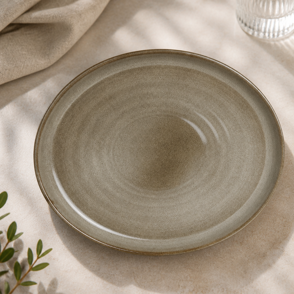 Commercial Porcelain Pier Plates 267mm - 6 Pack Rustic Design
