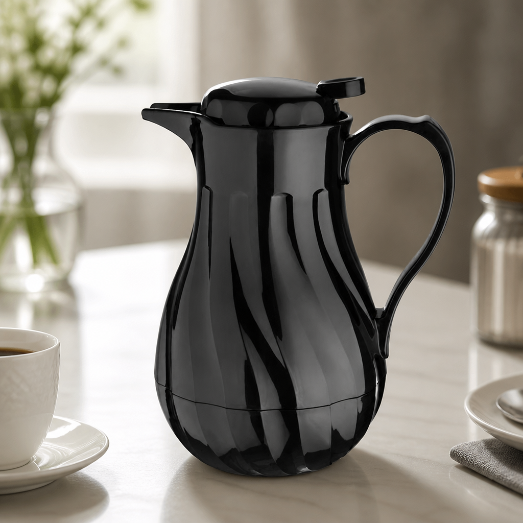 Commercial Insulated Swirl Jug 1.2Ltr Black Catering Equipment