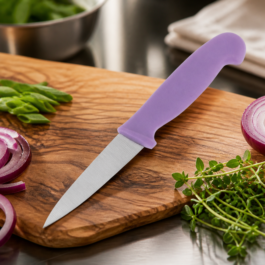 Commercial Purple Paring Knife 8.3cm Stainless Steel Blade