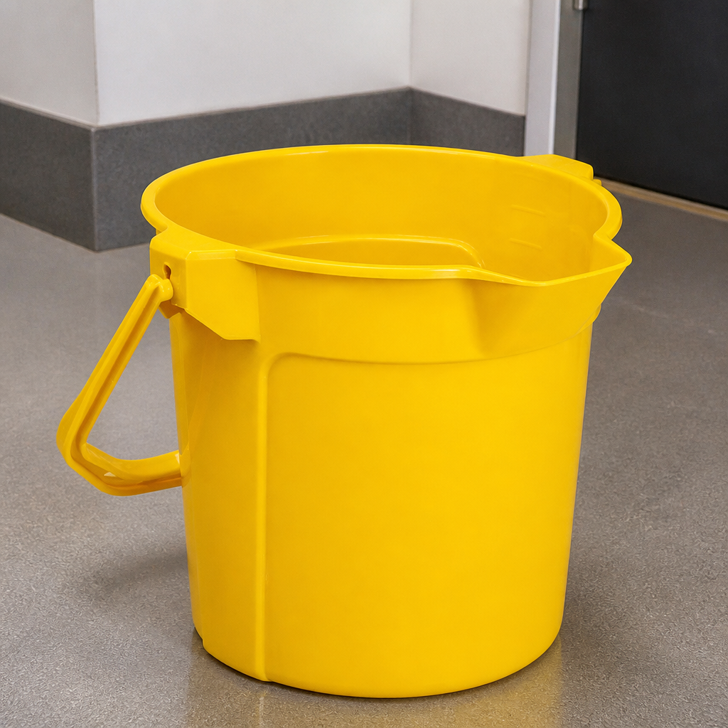 10 Litre Yellow Cleaning Bucket with Pouring Lip