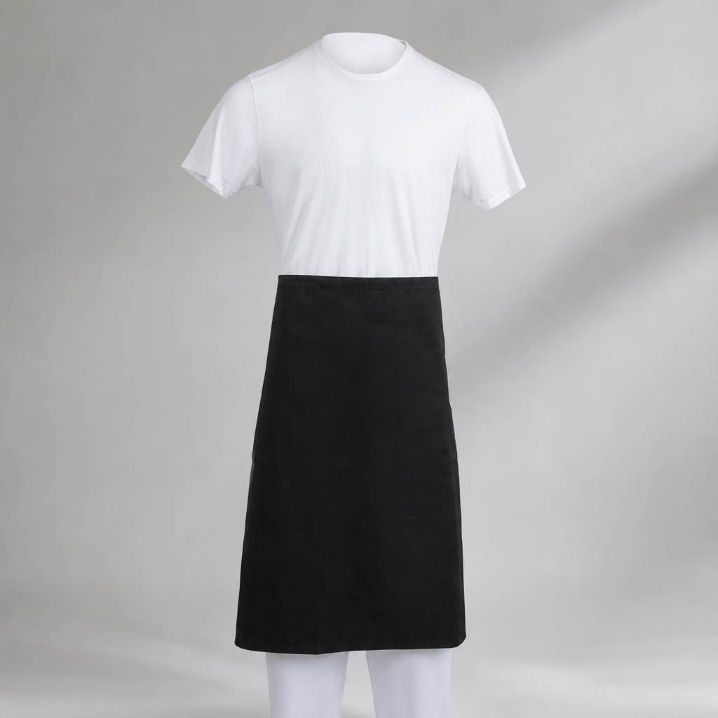 Commercial Staff Apron Black 900x800mm Cotton Polyester