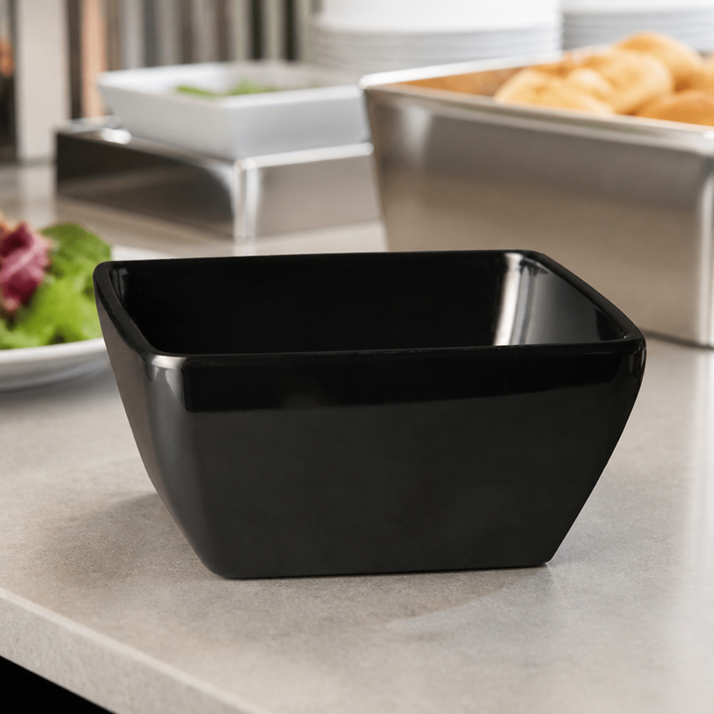 Commercial Melamine Square Bowl 250mm 3.8L Display
