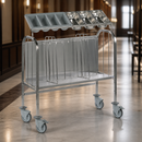 Commercial Stainless Steel Cutlery and Tray Trolley with Castors