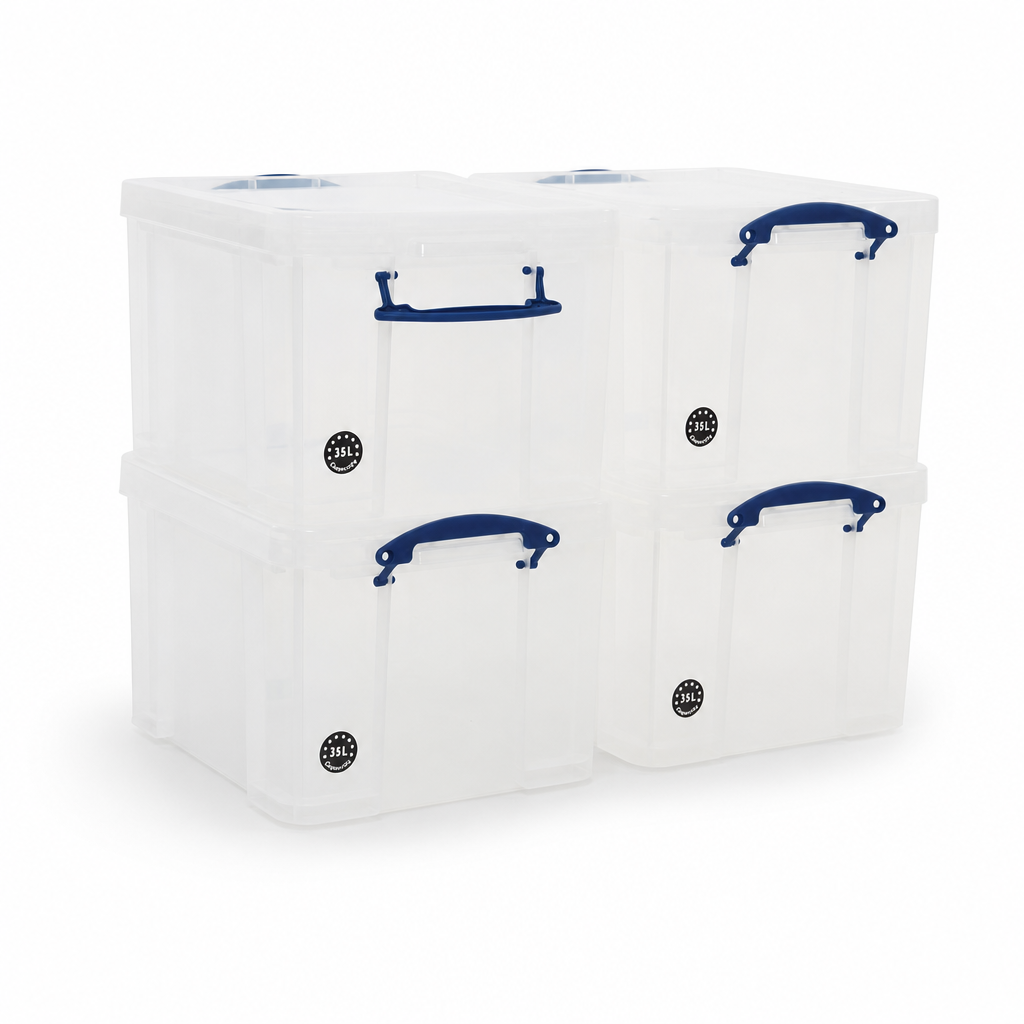 35 Litre Clear Clip Lock Storage Box