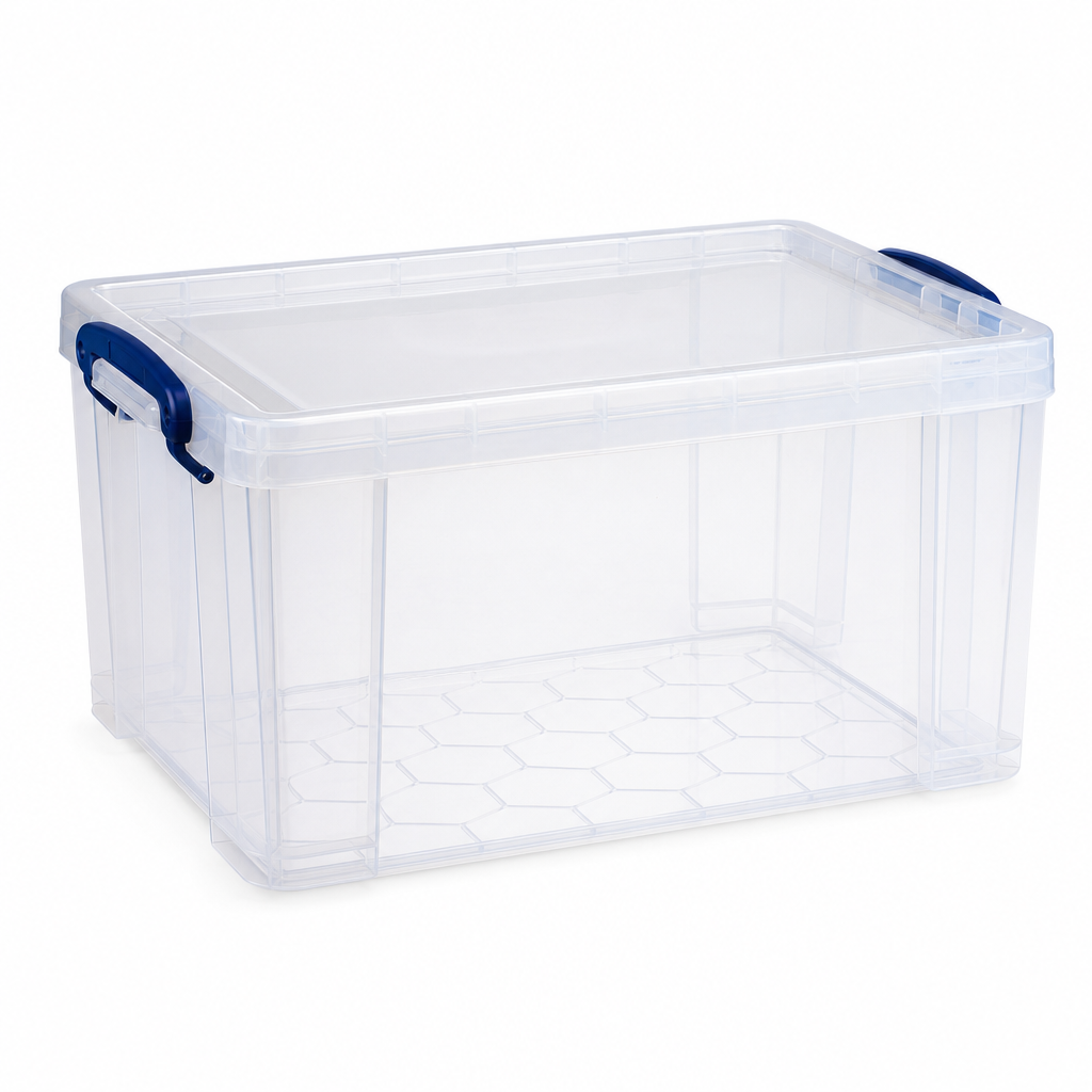 35 Litre Plastic Storage Box with Clip-On Lid