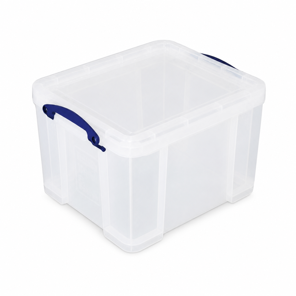 35 Litre Plastic Storage Box with Clip-On Lid