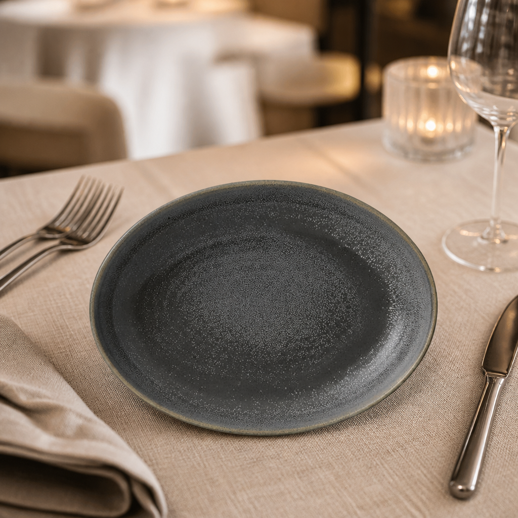 Commercial Deep Oval Bowls Grey 267x196mm Vitrified Stoneware