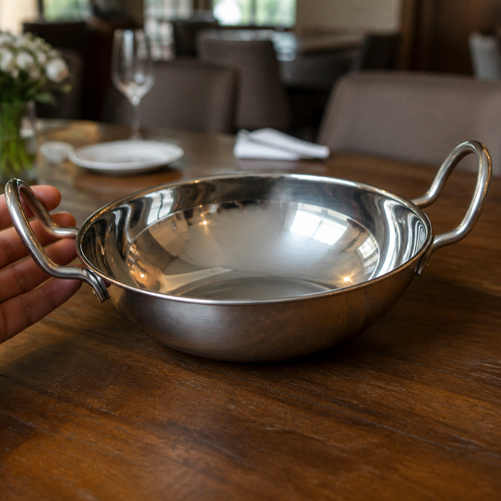 Medium Stainless Steel Balti Serving Dish 735ml