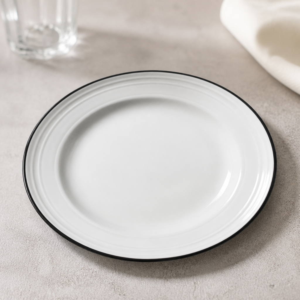 Commercial Bead Black Band Plates 165mm - 12 Pack