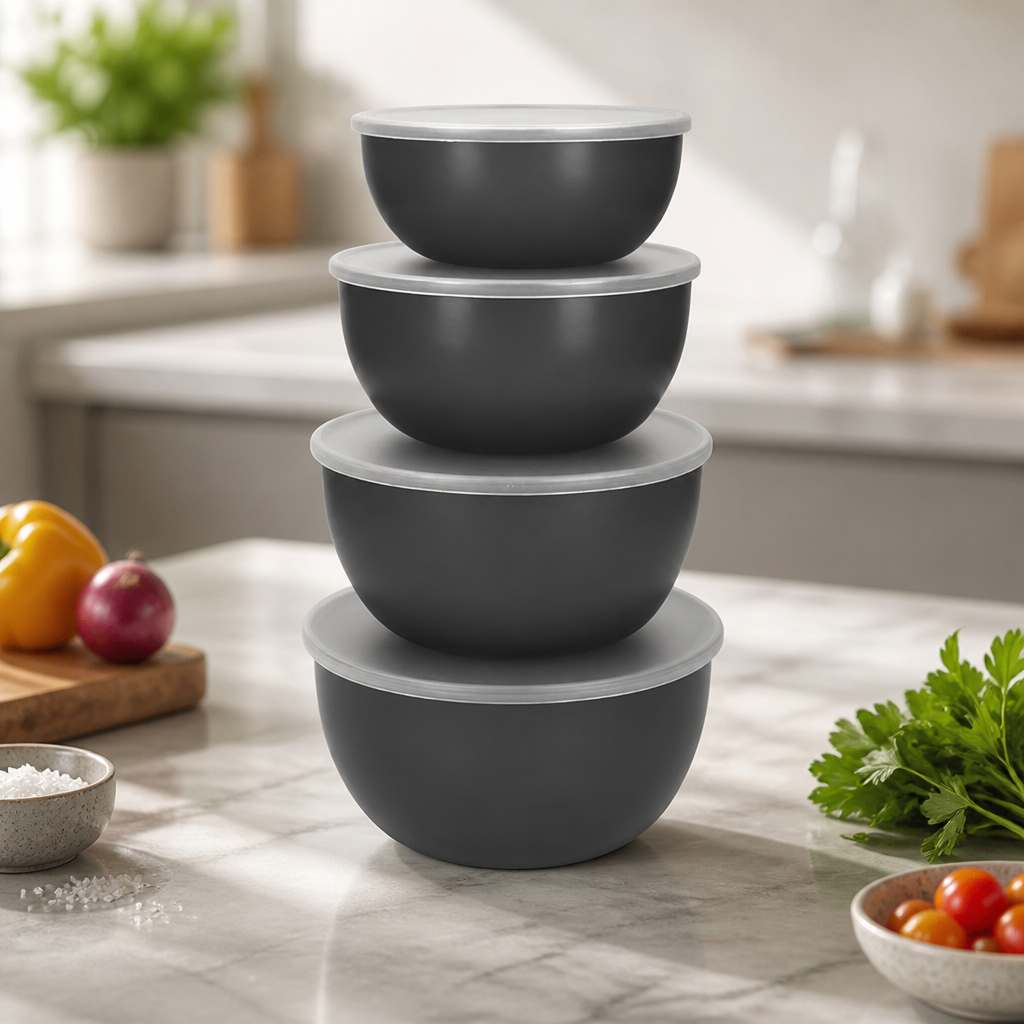 Commercial Mixing Bowls Set with Lids - 4 Pack