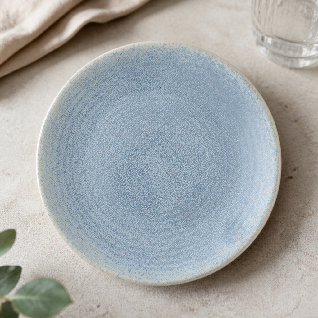 Commercial Coupe Plates 229mm Reactive Glaze Blue 6 Pack