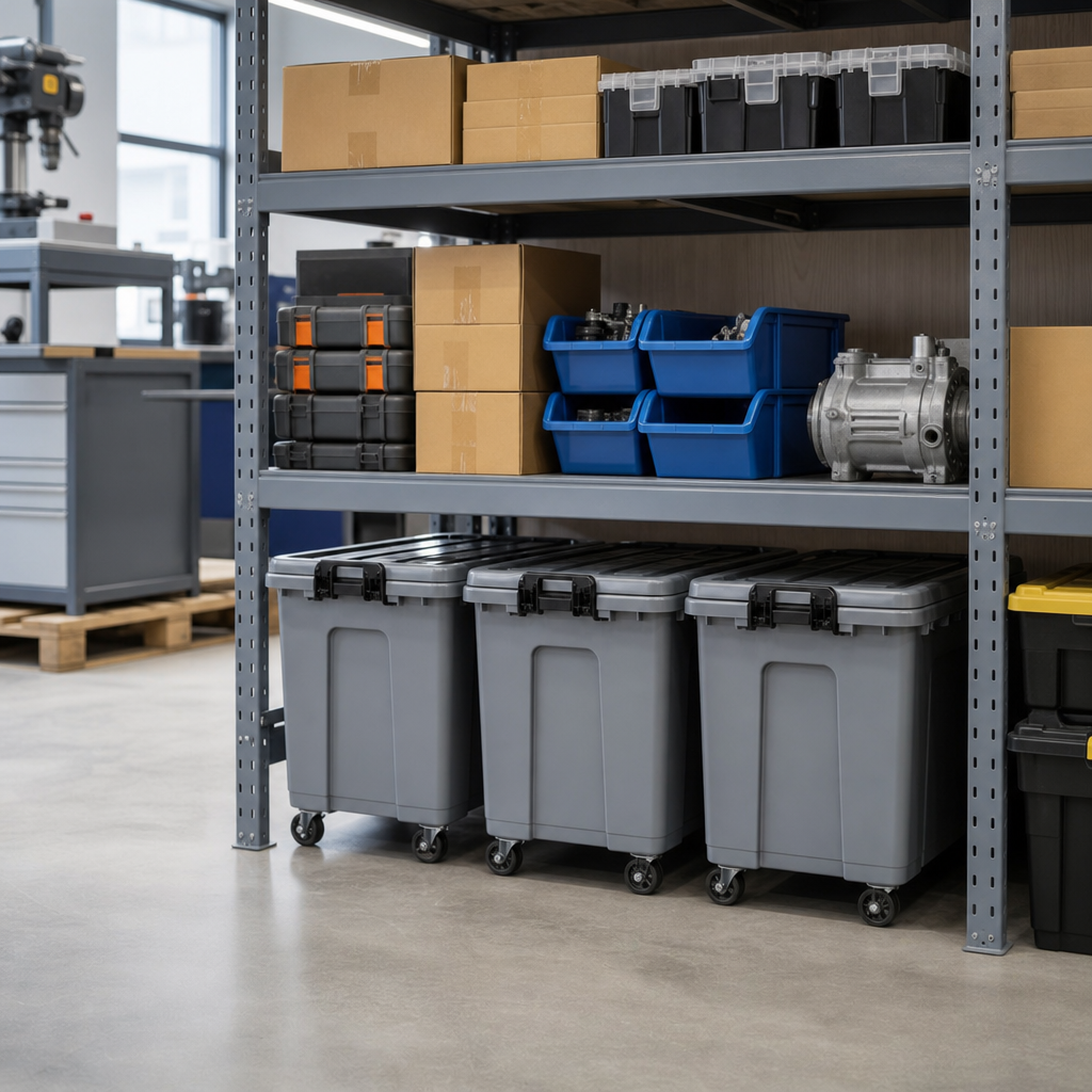 35L Plastic Storage Box with Wheels and Lid