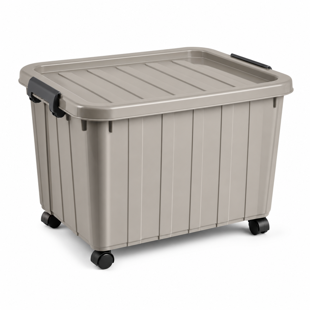 35L Plastic Storage Box with Wheels and Lid