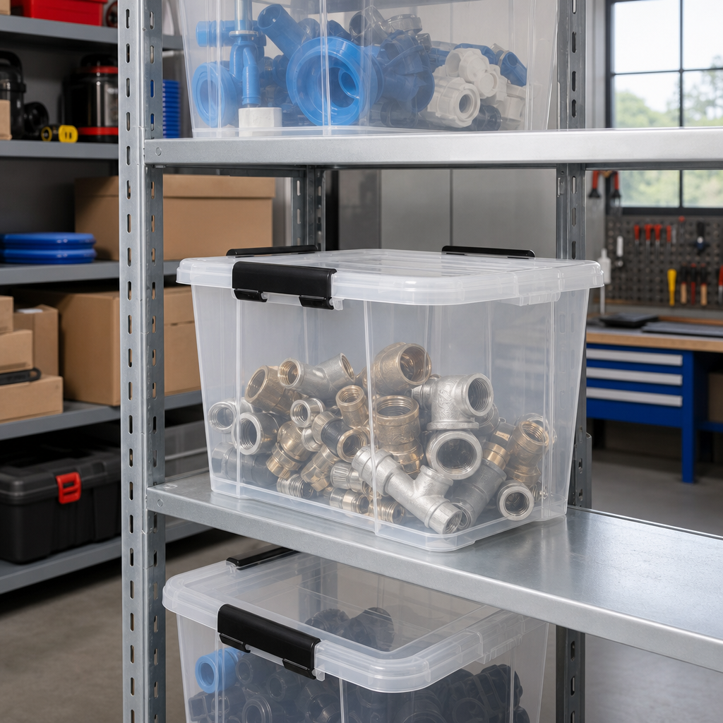36 Litre Clear Plastic Storage Box with Clip Lock Lid