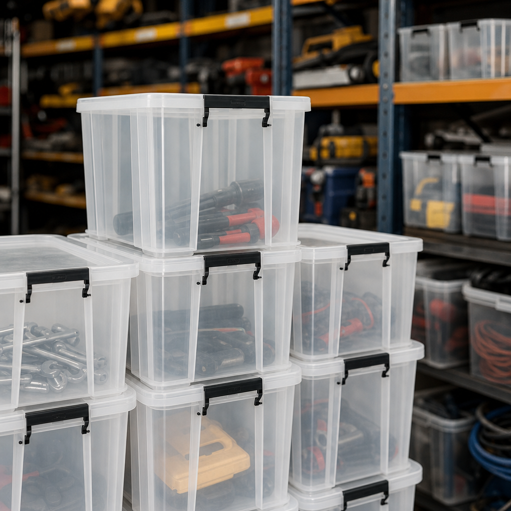 36 Litre Clear Plastic Storage Box with Clip Lock Lid