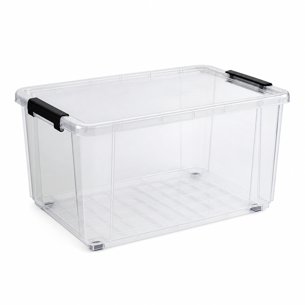 36 Litre Clear Plastic Storage Box with Clip Lock Lid