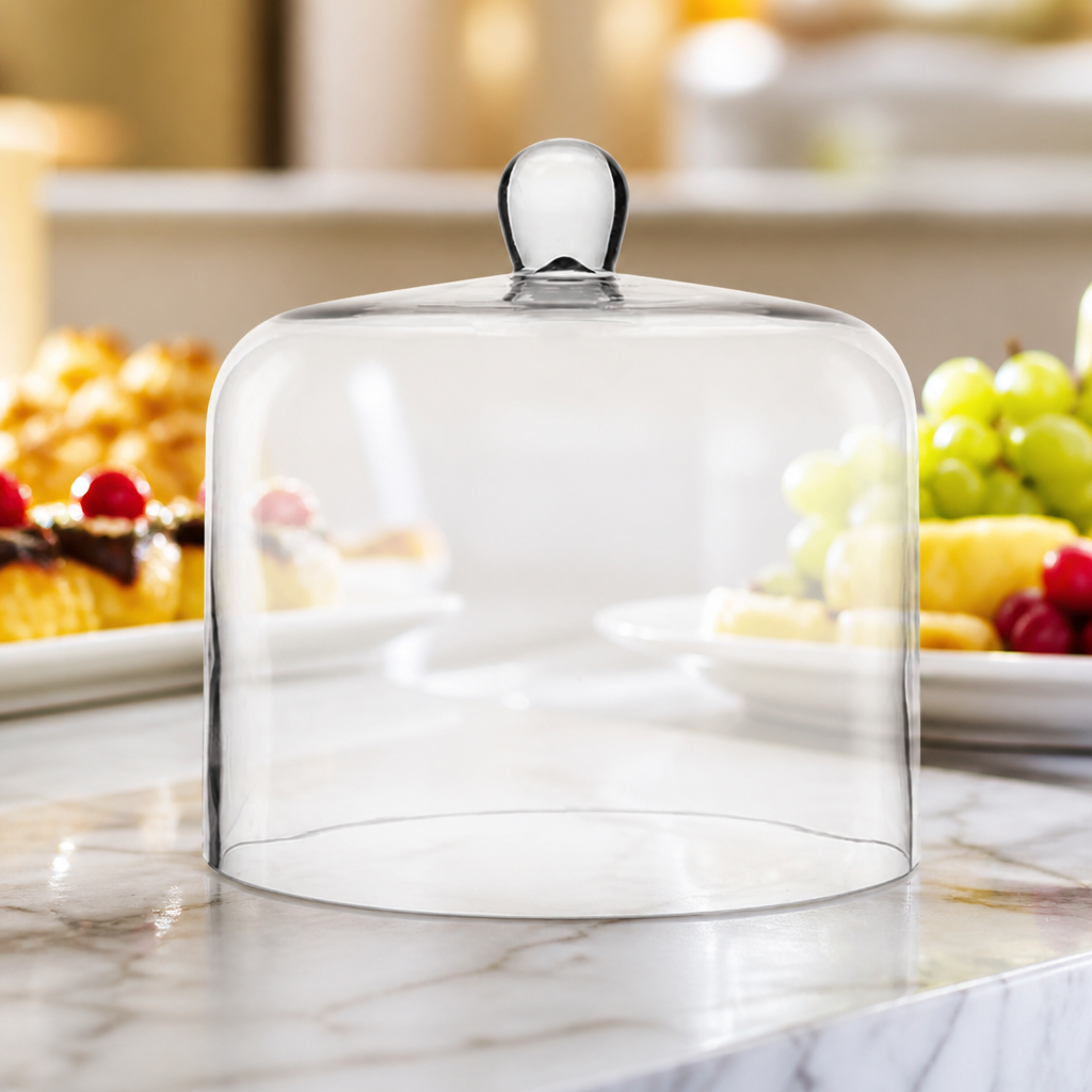 200mm Glass Dome Food Cover for Cake Display