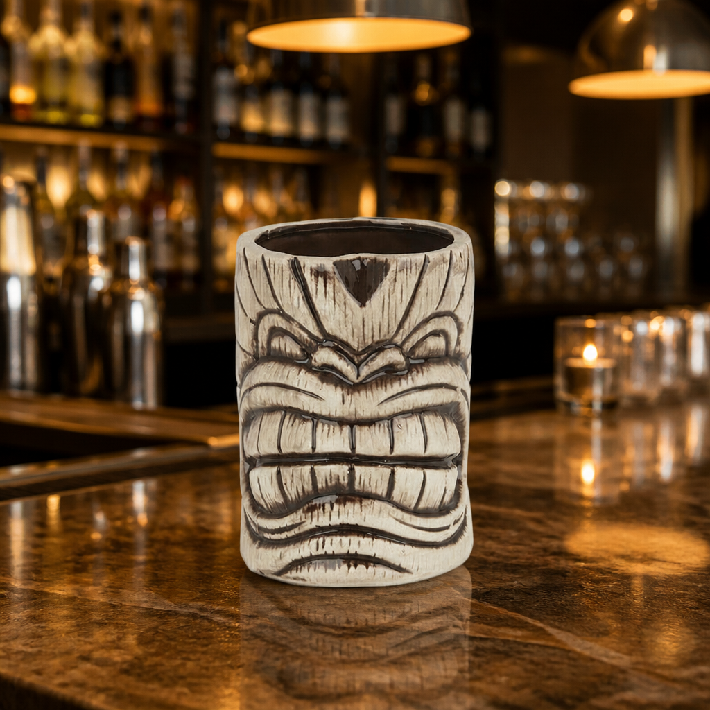 450ml Brown Ceramic Tiki Mug for Cocktails