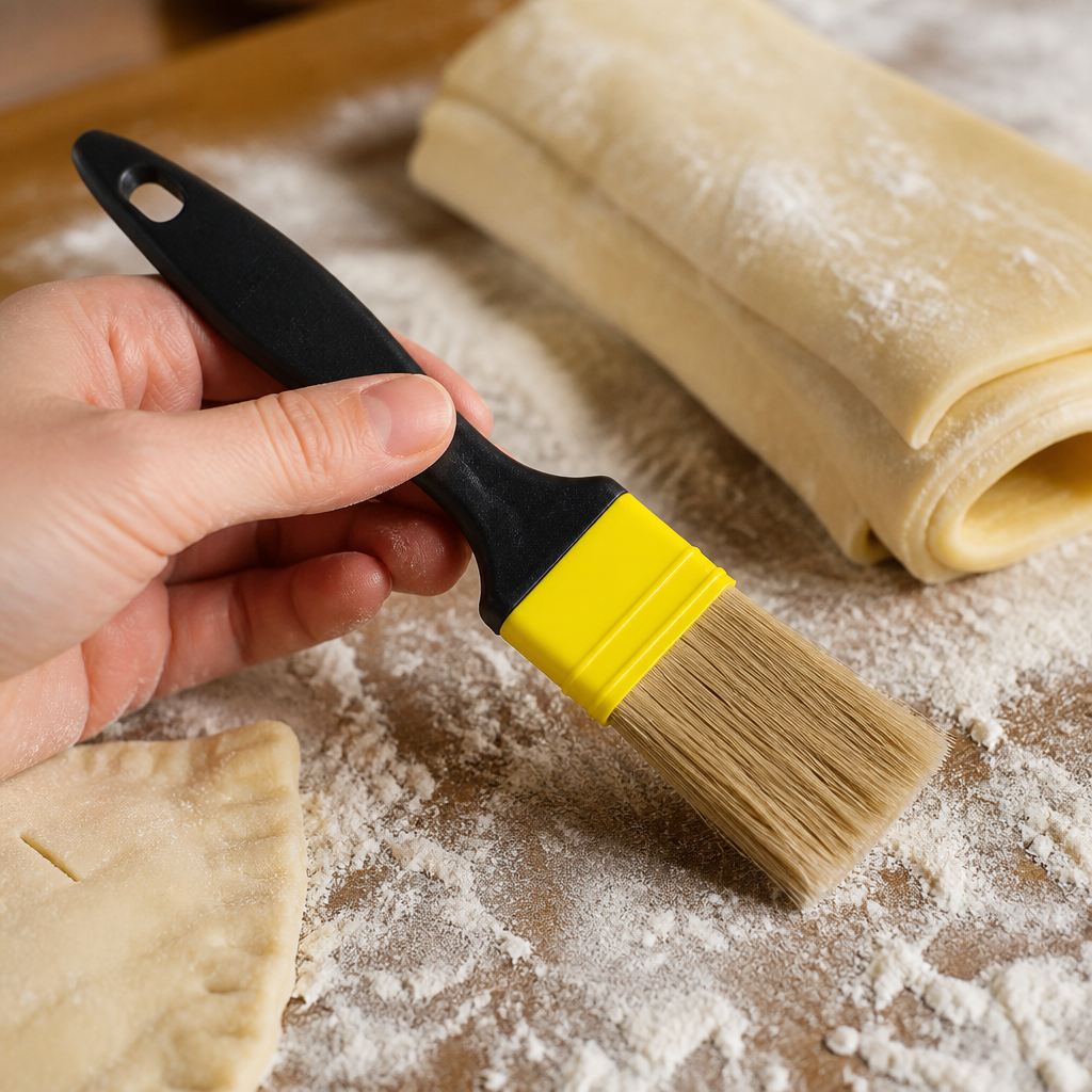 Commercial Pastry Brush with Natural Flat Bristles 45mm Wide
