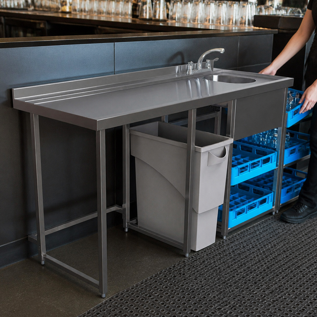 Commercial Modular Bar Glass Wash Station 1600mm Wide