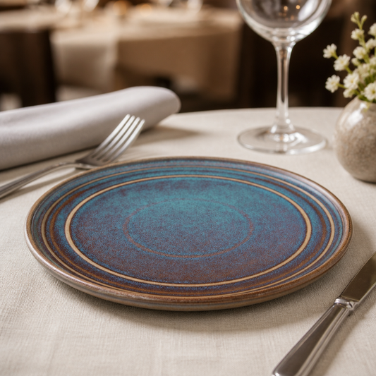 Commercial Iridescent Flat Round Starter Plates 220mm - 6 Pack