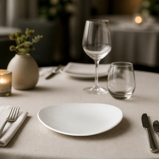 Commercial Oval Coupe Plates 192mm Porcelain 12 Pack