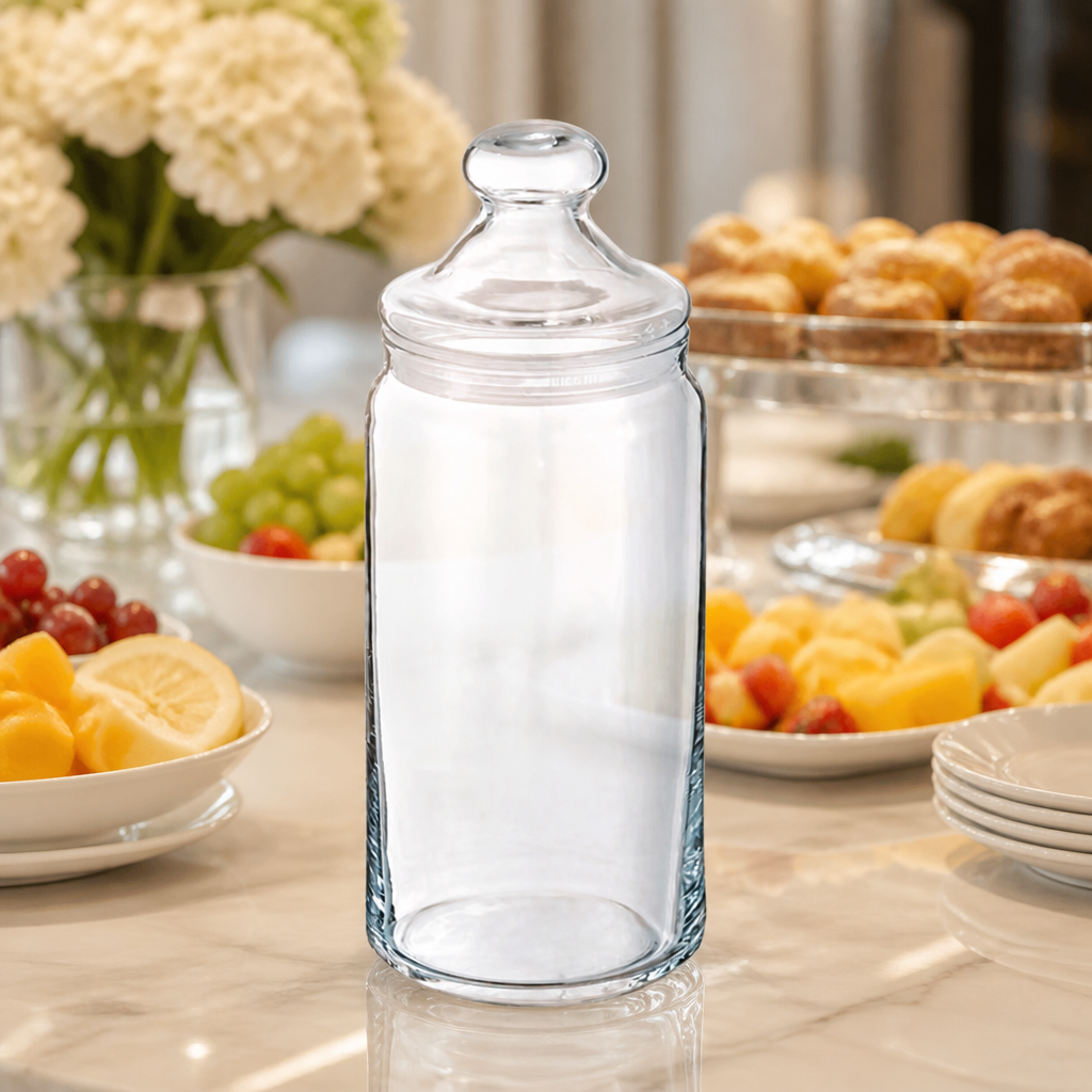 1.5L Commercial Biscotti Jars Set of 6 with Airtight Lids