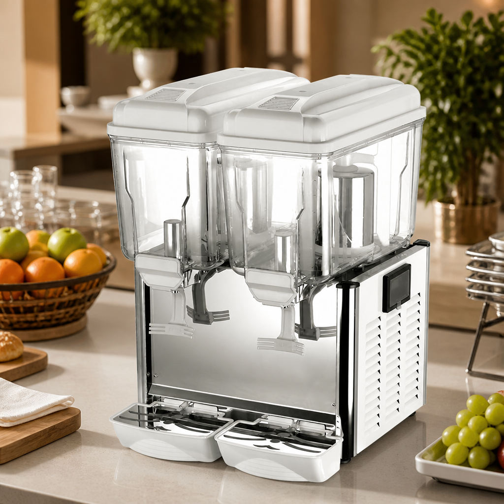 Commercial Twin Tank Chilled Drinks Dispenser 24L Capacity