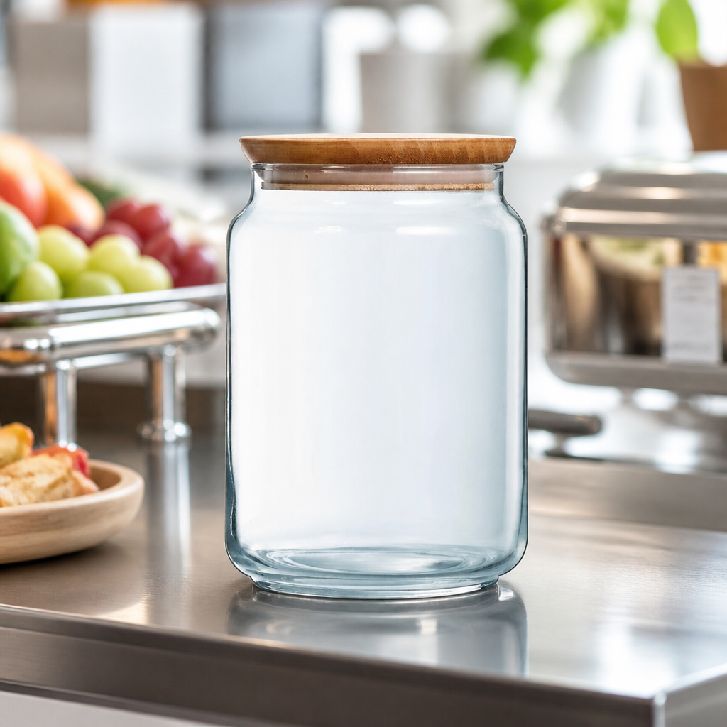 Commercial Biscotti Jars 2Ltr with Airtight Wooden Lids 6 Pack